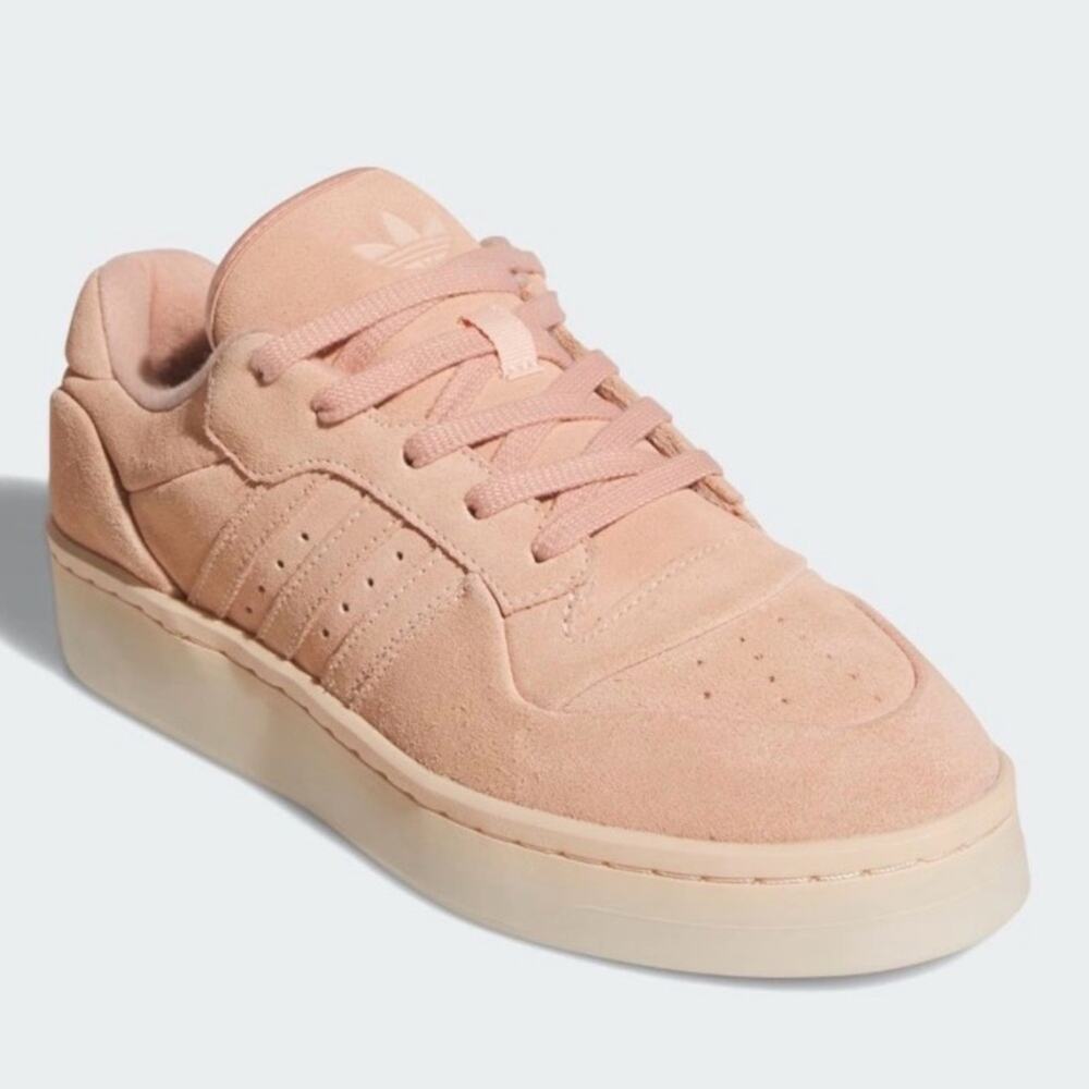 NEW ADIDAS Rivalry Lux Low Athletic Shoes Sneakers Pink suede Genuine Suede Sz 8 - Picture 4 of 12